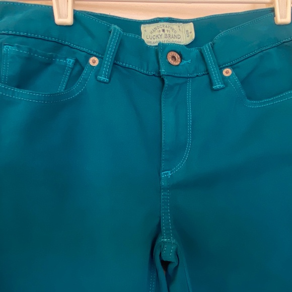 Lucky brand Brooke leggings velvet pant teal size 6/28 - Picture 6 of 11
